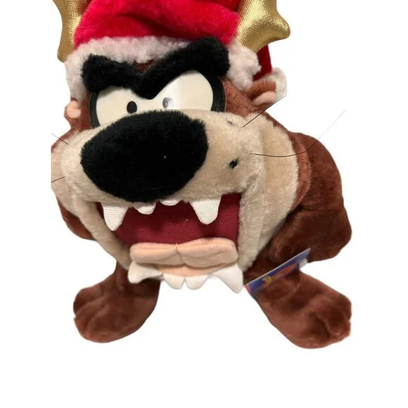 Tasmanian Devil Looney Tunes Ace Taz Christmas Santa Hat Antlers 1998 w/tags - Picture 3 of 8